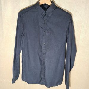 H&M black shirt men longsleeve easy iron 1049